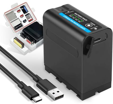 10800mAh Replacement Battery for Sony NP-F970 NP-F980 NP-F960 NP-F950 NP-F930 NP-F550 NP-F570 NP-F750 Batteries for Sony Handycams, Field Monitor, Video Light