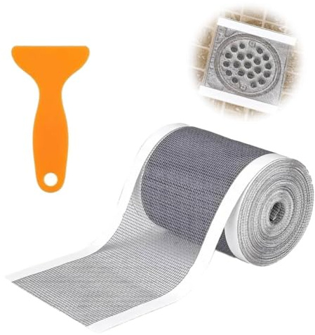 Haarsieb Dusche,10cm*10m Abfluss HaarfäNger Abflusssieb,Duschabfluss Mesh Aufkleber Praktische Gegen Verstopfte AbflüSse Inkl Plastikspatel FüR Einfache Anwendung Ideal FüR Bad, KüChe & Haushalt