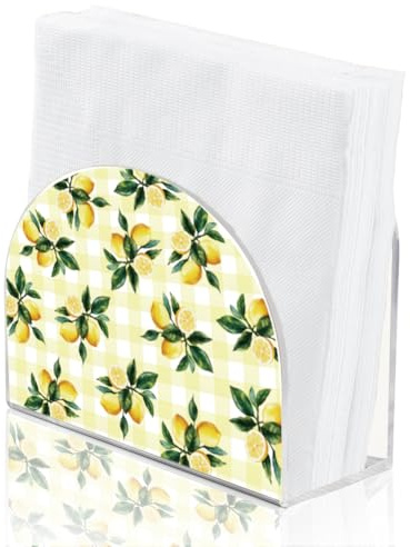 SUPERDANT Zitronen Serviettenhalter Für Tische Serviettenständer Acryl Servietten Halter Taschentuchspender Für Die Küche Napkin Holder Aus Acryl Serviettenspender Für Küche Und Esszimmer Farmer