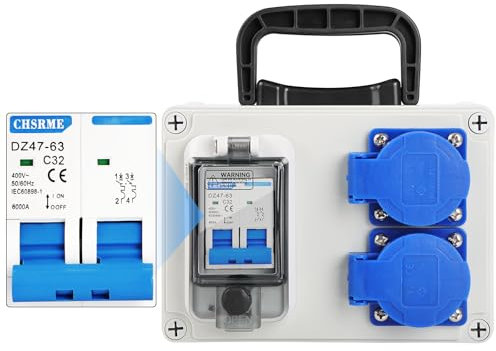 Cofanetto elettrico da cantiere 230 V con interruttore splitter di corrente 16 A IP67 Distributore di corrente elettrico con interruttore armadio cantiere