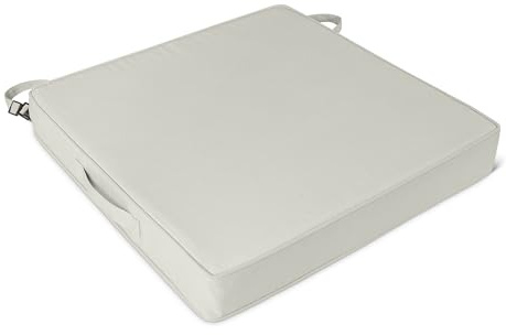 Amazon Basics Cojín para Silla Exterior. 55.8 x 55.8 x 7.6 cm. Beige. Paquete de 2