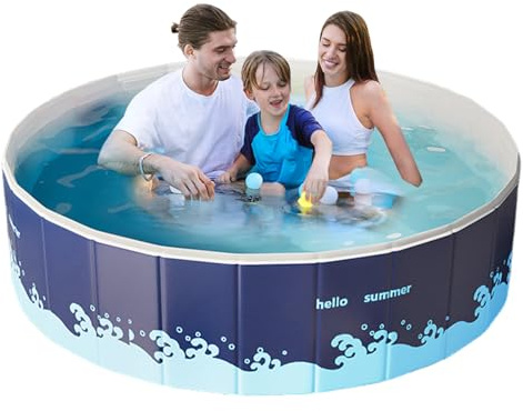 Piscina no inflable, piscina de suelo, lavabo portátil, diseño de ahorro de espacio, material compacto, ideal para adultos, patio trasero al aire libre, jardín, fiestas acuáticas