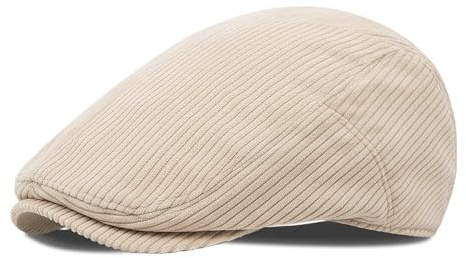 YAMEIZE Vintage skjutarmössa för män kvinnor Newsboy skärmmössor bomull vinter baskermössa, Beige, one size
