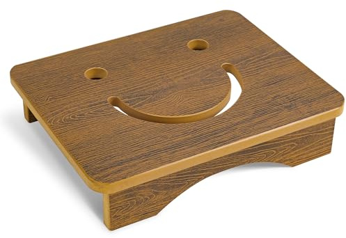 Smieln-Design Demi-pied avec large plate-forme intérieure, extérieur pour personnes âgées et adultes, repose-pieds antidérapant, tabouret en bois et marche en bois, 40 x 32 x 9 cm, PEHD imperméable