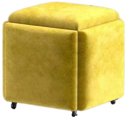 Generico Cubo di seduta impilabile 5 in 1, sedia a cubo con poggiapiedi impilabile, sgabello trasformabile, seduta for piccoli spazi, sala da pranzo, camera da letto(Color 3,45x45cm)