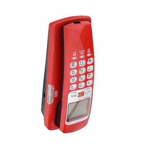 ZDETGU Téléphone Filaire Téléphonique avec ID de L'appelant FSK/DTMF Standard 30 Numéro Contrôle de Volume de Stockage Anti-jumeau pour Le Bureau à Domicile (Rouge)