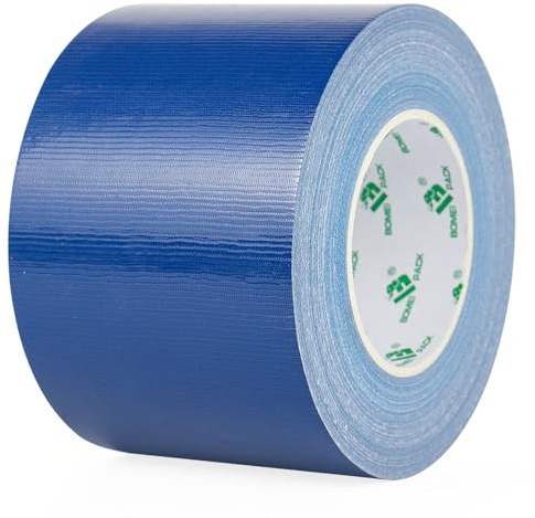 BOMEI PACK 1 Roll Dark Blue Duct Tape 4 Inch Reinforced Deep Blue Gaffer Tape 100mm x 50m Waterproof Heavy Duty Ducts Fixing Tape DIY Craft Labeling
