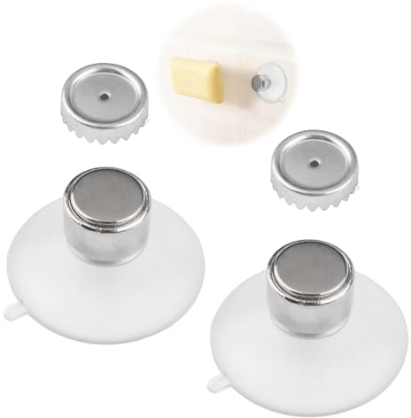 Lot de 2 Porte Savon Aimanté, Savon Magnétique Porte Aimanté à Ventouse, Porte-Savon Aimanté en Acier Inoxydable pour Douche,Lavabo,Salle de Bain et Cuisine