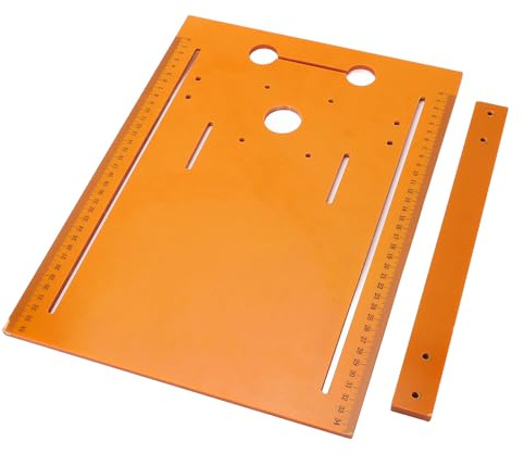 Piastra base universale per con piastra guida modello multiforo per tagli a 90° e 45° Compatibile con frese e fresatrici Plastica tecnica durevole