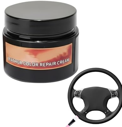 Pâte De Restauration De Volant - Entretien Cuir | Kit De Réparation Pour Sièges Et Volants De Voiture, Mastic Contre Les Rayures, Éraflures Et Fissures, Entretien Intérieur Tableau De Bord Et