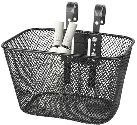 Fahrradkorb Vorne, Lenkerkorb Fahrrad aus Feinmaschig, Abnehmbarer Lenkerkorb mit Tragegriff, Metall Wasserdicht Fahrradkorb, für Jungens & Mädchen, Kinderfahrräder & Roller
