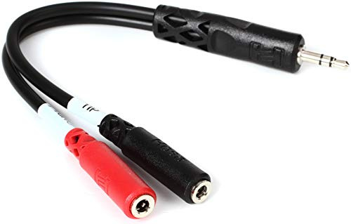 Hosa YMM-261, Stereo Breakout, 3.5 mm TRS to Dual 3.5 mm TSF