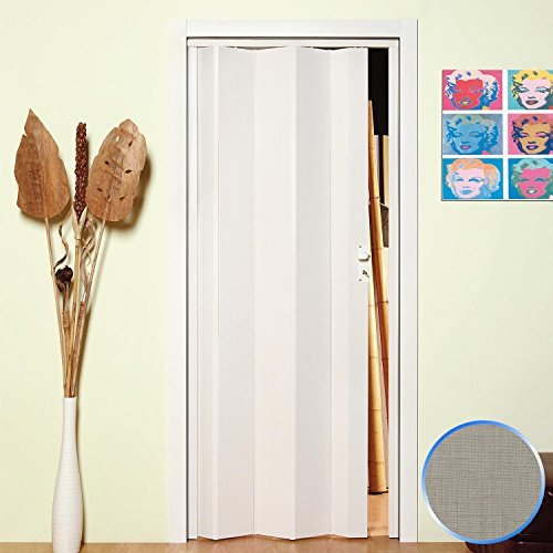 Forte Puerta Plegable de Interior de PVC Tela Gris 83x214 cm Mod.Maya