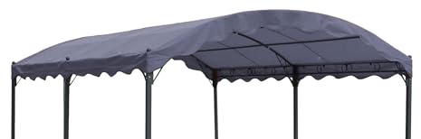 QUICK STAR Ersatzdach für Bogen Pergola 3x4m Pergoladach Bezug Grau