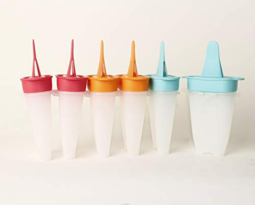 TW TUPPERWARE Lollitups Eisformen Kinder Eislutscher 2X Orange + 2X Türkis + 2X Rosa D178