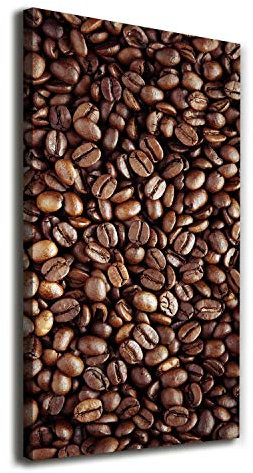 Tulup Leinwandbild - 60x120cm - Wandkunst - Drucke auf Leinwand - Leinwanddruck - Wohnzimmer Wanddekoration XXL - Wohnung Deko Kunstdrucke - Essen & Getränke - Braun - Körner Kaffee