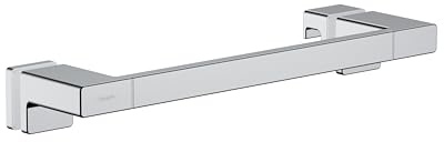 hansgrohe AddStoris - Poignée de porte de douche, Poignée de maintien pour la douche, Porte-serviettes, Porte-serviettes de bain, fixation cachée, Accessoires de salle de bains, Chromé, 41759000
