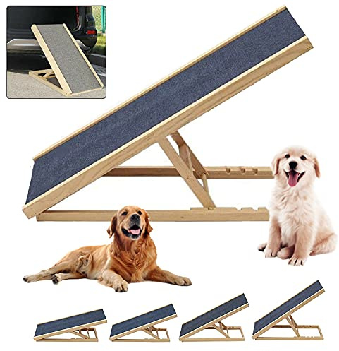 Hundetreppe Klappbar, Haustier Hund Auto Treppe, Haustier Rampe in 2 Höhe,Leichte Tragbare Auto Große Hundeleiter, Höhenverstellbar ideal für Autos, LKW und SUVs Cargo, Couch und High Bed
