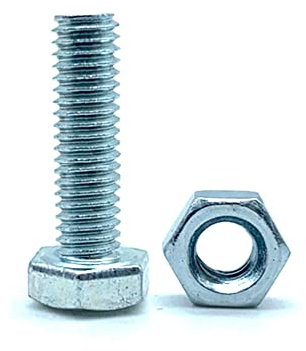 DOJA Barcelona | Schrauben mit Muttern | 10 Sechskantschrauben mit 10 Muttern | M16x40mm | aus verzinktem Stahl | Schrauben und Muttern, Gewindeschrauben und Muttern, Bolzen mit Mutter, Sechskantköpfe
