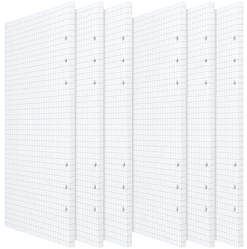 ZEONHEI 270 Blätter A5 Nachfüllpapier Kariert, A5 Papier 6 Loch Nachfüllpapier, a5 Ringbuch Kariert Papier Grid Paper, Nachfüllbare Refill Paper Nachfülleinlagen für Notizbuch, Tagbuch, Skizze, DIY