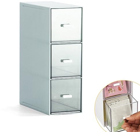Pratico porta bustine da te a 3 cassetti, Mobiletto Cucina con Cassetti, Scatola Porta tè e Tisane, Porta Bustine da Te, Organizzatore Trucchi, Scatole Portaoggetti, Elegante portaspezie in plastica