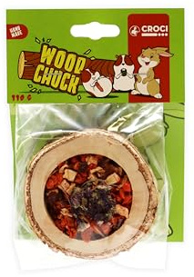 Croci Woodchuck - Pizza Vegetariana, Snack Mangime per roditori 100% naturale, Snack con carota e barbabietola per conigli, criceti, cincillà e Porcellini d'india, 110g