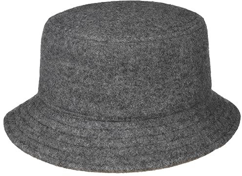 Stetson Doubleface Sustainable Bucket Wollhut Melierter Klassischer Filzhut Nachhaltig Wasserabweisend Made in The EU Damen Herbst/Winter grau-meliert L (58-59 cm)