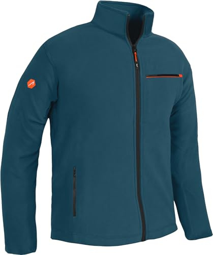 ACE Fleecejacke - warme und leichte Outdoor-Jacke aus Fleece für Herren - mit Reißverschluss und drei Taschen - Blau - XL