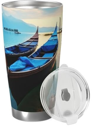 20oz Tumbler mit Deckel Boot Landschaft Bild Druck Isolierter Becher Edelstahl Isolierbecher Wiederverwendbar Autobecher Kaffeebecher für Reisen Isolierter Reisebecher Auto Thermobecher Getränkebecher
