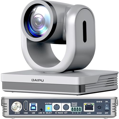 DAIPU PTZ Camera 20X Optical Zoom 60fps HDMI USB SDI LAN PoE AI Auto Tracking PTZ Conference Camera for Church Live Streaming Video Conference Event Education Broadcast with Youtube Facebook Live Zoom