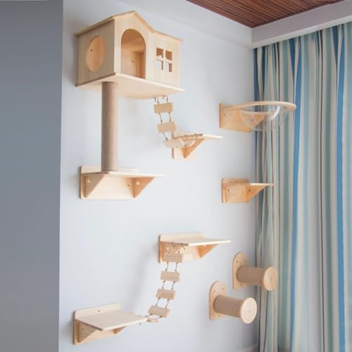 FATACO Kletterwand Katzen Ecke, Katzen Wand Klettern, Verbreiterung und Vergrößerung der Plattform, für die Ewigkeit Gebaut (Size : Style 2)