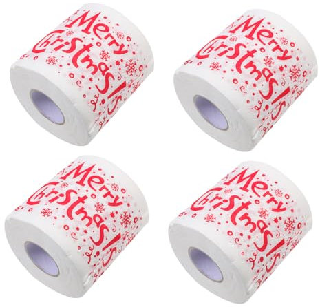 OATIPHO 4 Weihnachts-Toilettenpapier Frohe Weihnachten Toilettenpapier lustiges Weihnachtsservietten mit weihnachtsmotiv dekorative Servietten Einweg