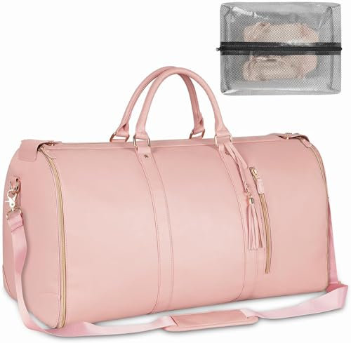 Multifunktionaler Gepäck-Kleidersack, wandelbarer Handgepäck-Kleidersack für Damen, faltbare Kleidersäcke für Reisen, Reisetasche, Anzugtasche, Schultertasche für Damen, 2-in-1 faltbare PU-Ledertasche