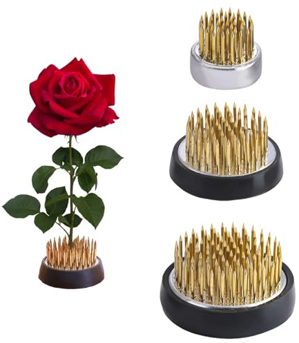 NVTEGR 3 Pcs Flower Frog, Flower Frogs For Arrangements, Frog Flower Holder, Round Kenzan Flower Fixed Tools With Brass Needle for Garden Home Decoration Diy Craft(2.3Cm/3.4Cm/4Cm)