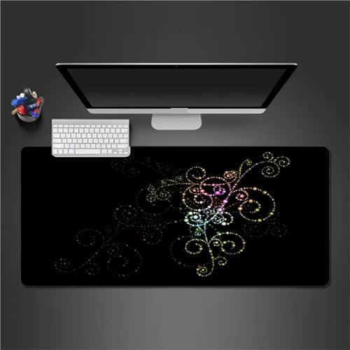 Gaming Mauspad XXL Gelb Lila Großes Mauspad Schreibtischauflage mit Vernähte Kanten Einer speziellen Oberfläche verbessert Geschwindigkeit und Präzision 900x400x3mm