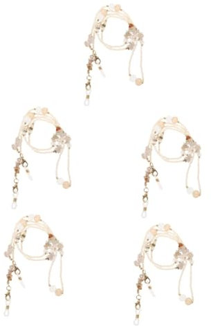 AOKWAWALIY 5 Stück Kristall Brillenkette Brillenhalter Halskette Brillenkette Brillenhalter Um Den Hals Brillenband Für Damen Brillen Halskettenhalter Für Damen