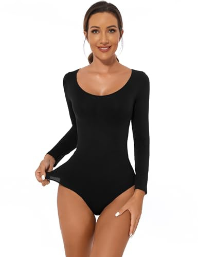 Becotal Shapewear Body à manches longues pour femme, gainant, string, gainant, matériaux respirants