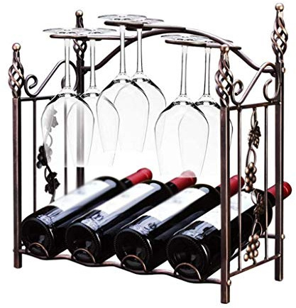 Home Living Room Wine Rack, Wine Goblet Upside Down Glass Holder European Retro Bottle Holder