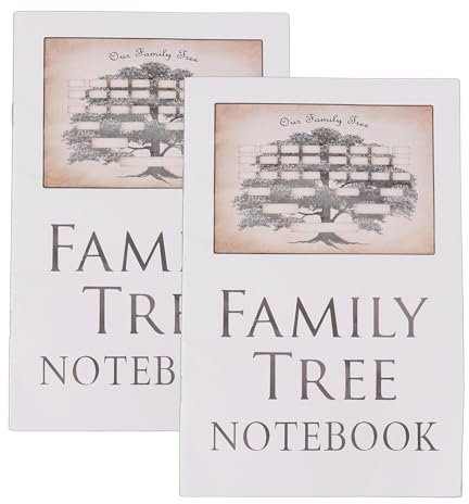 Focket Libro de Registro de Historia Familiar, 2 Cuadernos de árbol Genealógico, 16 Páginas, Libro de Registro de Historia Familiar de Doble Cara, Libro de Trabajo para Papelería de