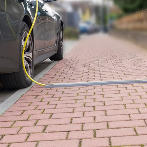 EVify Canaleta de cable de 1,5 m para coche eléctrico, cable de carga tipo 2 – Protector plano resistente para uso al aire libre