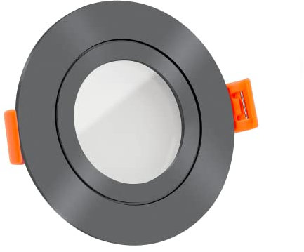 luxvenum Smart Home LED Einbaustrahler IP44 24V 6W - 1x dimmbare LED Deckenleuchte flach nur 25mm, 120° Abstrahlwinkel, 90 CRI, Deckenspots für Badezimmer, Außenbereiche, Farbe Anthrazit, 2700K