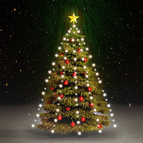 Homgoday Red de Luces de árbol de Navidad 180 Leds Blanco frío 180 cm Red de Luces Navidad Exterior IP65 Impermeable Malla Luces para Balcón Jardín Árbol Navidad Exterior Interior
