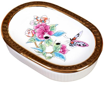 Dowbom Seifenhalter, Keramik- und Porzellan-Seifenhalter, Wasserauslass-Design (Rosa)