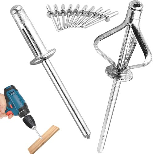 Set di rivetti ciechi, rivetti ciechi, rivetti pop, 4,8 mm x 16 mm, in alluminio, rivetti per metallo, legno, plastica, rivetti ciechi