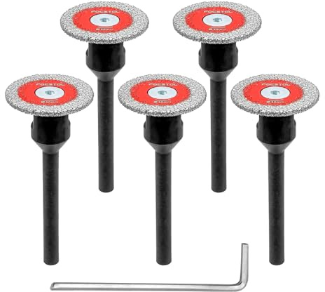 FOCSTOL Mini Disque Diamant Carrelage - 5 pièces 30mm Disque a Tronconner Carrelage avec Tige Ronde 6mm pour Marbre Granit Pierre Artificielle Carrelage Céramique