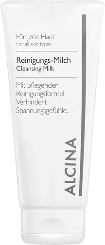 ALCINA Rengöringsmjölk – 1 x 150 ml – varje hud – mild och mild ansiktsrengöring för känslig, torr hud – förhindrar spänningar – med värdefull druvfröolja