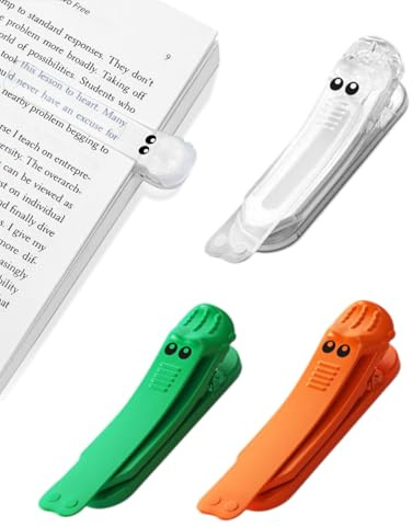 SCJJZ 3 Pack Automatisches Lesezeichen, Lesezeichen Personalisiert, Automatic Bookmark, Silikon Lesezeichen Kinder,Süßes Intelligentes Lesezeichen für Frauen Männer Leseliebhaber