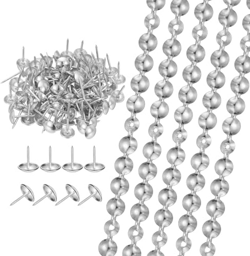 sourcing map 10Pcs Upholstery Tacks Strips, 3.28ft Decorative Nail Trims for Sofa Headboard Furniture DIY with Upholstery Nails(16mm Silver)
