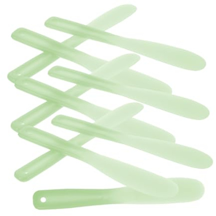 Healeved 20 Stück Silikon Make Up Spatel zum Mischen von Kosmetik und Cremes Vielseitiger Hautpflegespatel aus Grünem Silikon für Nagelstudios und Zuhause