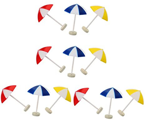 ERINGOGO 12pcs Micro Landscape Decor Mini Beach Umbrella Ornaments Sun Umbrella for Beach and Garden Accessories